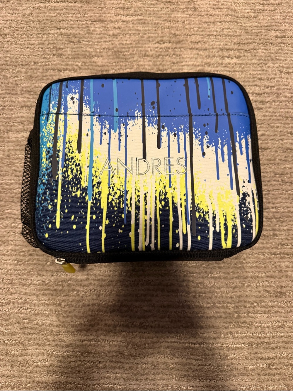 Pottery Barn Kids Blue & Yellow Drip Lunch Bag